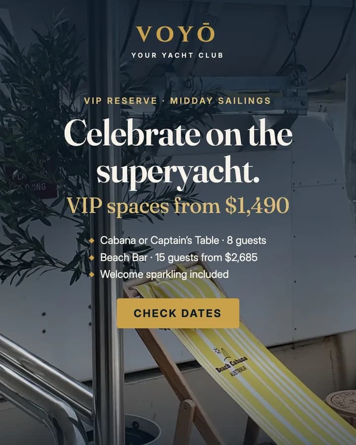 VOYŌ Meta feed ad: VIP Reserve midday sailings, VIP spaces from $1,490